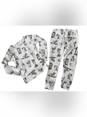 Carter's Girls 100% Cotton Animal Sketch Pajama Set Grey Size 4 Snug Fit